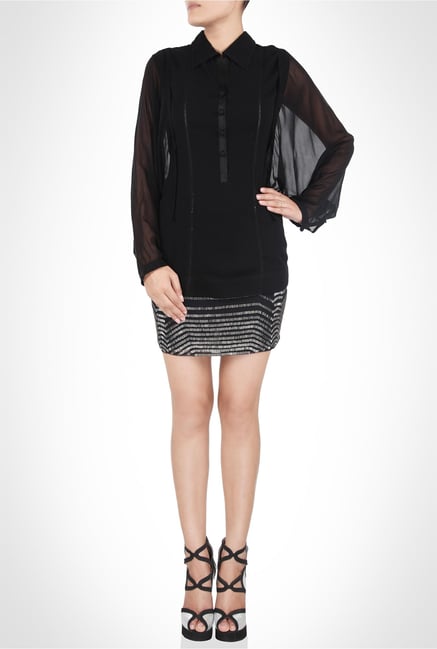 Anita Dongre Designer Wear Black Shirt by Kimaya Anita Dongre Designer Wear Black Shirt by Kimaya