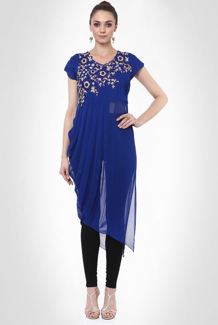 Six Degree Designer Wear Blue Kurti by Kimaya Six Degree Designer Wear Blue Kurti by Kimaya