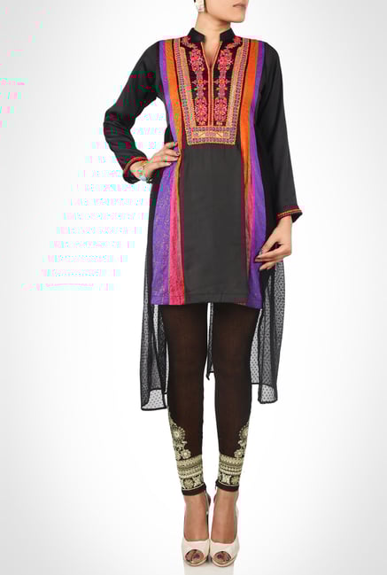 Huma Adnan Designer Wear Black Kurti by Kimaya Huma Adnan Designer Wear Black Kurti by Kimaya