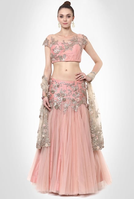 Saurabh Jindal Designer Wear Peach Suit Set by Kimaya Saurabh Jindal Designer Wear Peach Suit Set by Kimaya