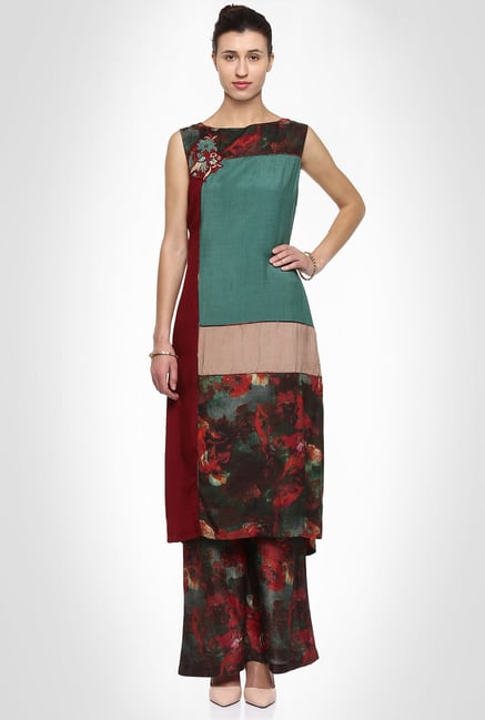 Kakondara Designer Wear Multicolor Suit Set by Kimaya Kakondara Designer Wear Multicolor Suit Set by Kimaya
