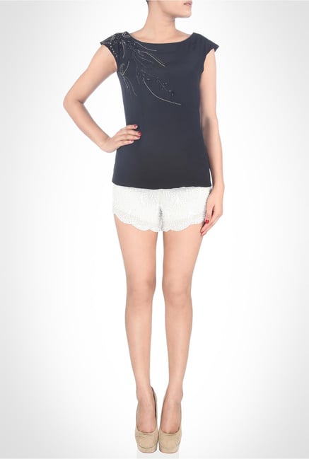 Jaenette D'Souza Designer Wear Navy Top by Kimaya Jaenette D'Souza Designer Wear Navy Top by Kimaya
