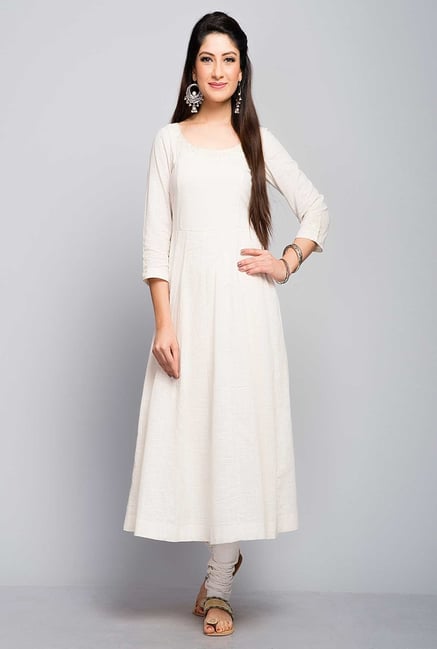 Fabindia White Solid Kurta Fabindia White Solid Kurta