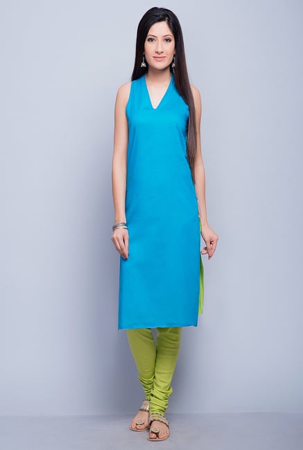 Fabindia Lime Solid Kurta Fabindia Lime Solid Kurta