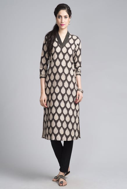 Fabindia Black Block Print Kurta Fabindia Black Block Print Kurta