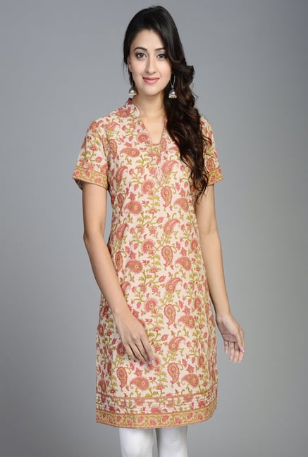Fabindia Pink Paisley Print Kurti Fabindia Pink Paisley Print Kurti