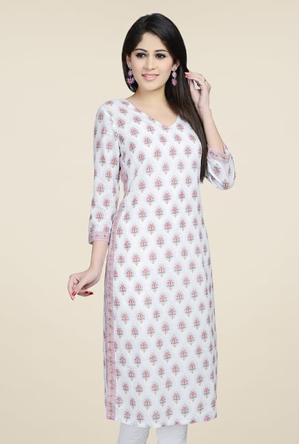 Fabindia White Block Print Kurta Fabindia White Block Print Kurta