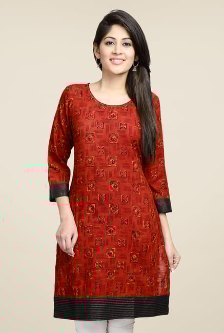 Fabindia Brown Printed Kurta Fabindia Brown Printed Kurta