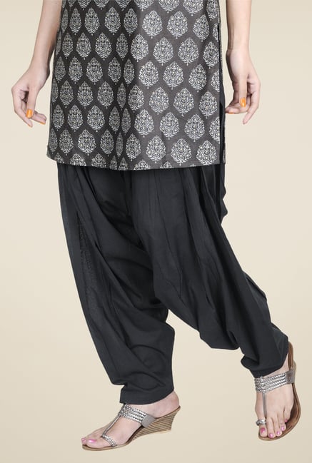 Fabindia Black Solid Patiala Fabindia Black Solid Patiala