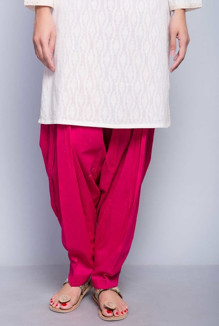 Fabindia Fuschia Solid Patiala Fabindia Fuschia Solid Patiala