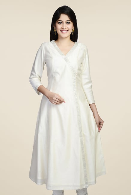 Fabindia Off White Solid Kurta Fabindia Off White Solid Kurta
