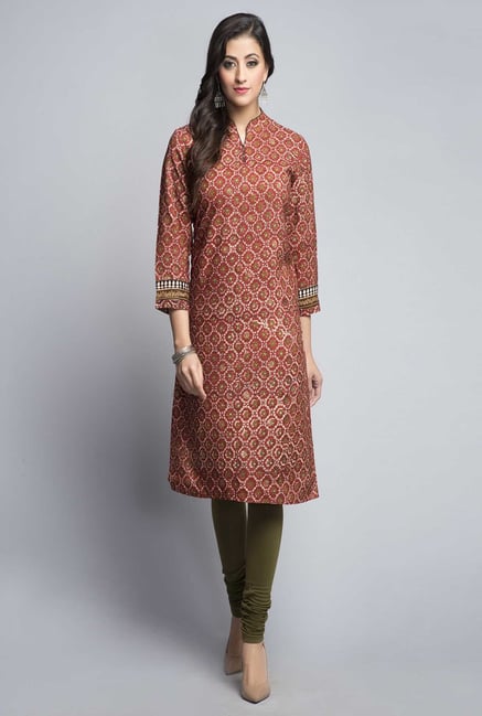 Fabindia Brown Printed Kurta Fabindia Brown Printed Kurta