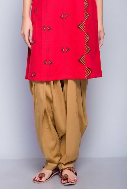 Fabindia Beige Solid Patiala Fabindia Beige Solid Patiala