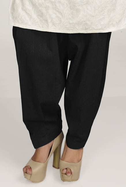 Fabindia Black Solid Patiala Fabindia Black Solid Patiala