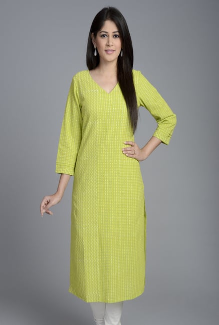 Fabindia Green Printed Kurta Fabindia Green Printed Kurta