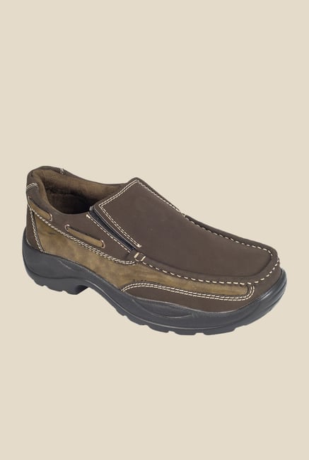 Khadim's Turk Brown & Olive Slip-Ons Khadim's Turk Brown & Olive Slip-Ons