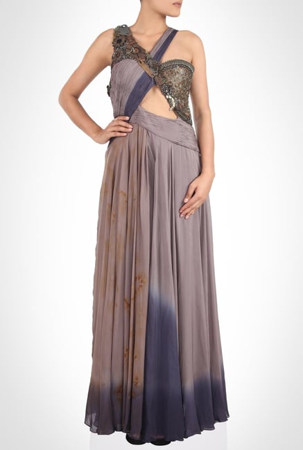 Babita Malkhani Designer Wear Lavender Dress by Kimaya Babita Malkhani Designer Wear Lavender Dress by Kimaya