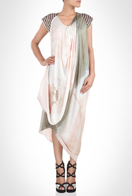 Babita Malkhani Designer Wear White Dress by Kimaya Babita Malkhani Designer Wear White Dress by Kimaya