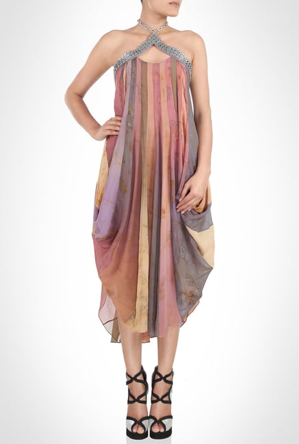 Babita Malkhani Designer Wear Multicolor Dress by Kimaya Babita Malkhani Designer Wear Multicolor Dress by Kimaya