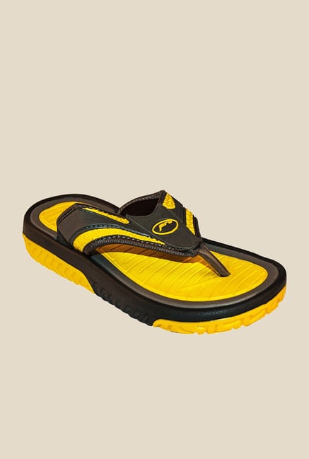 Khadim's Pro Yellow & Grey Flip Flops Khadim's Pro Yellow & Grey Flip Flops