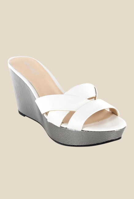 Nine West White Wedge Heeled Sandals Nine West White Wedge Heeled Sandals