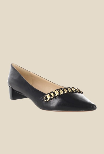 Nine West Black & Golden Block Heeled Pumps Nine West Black & Golden Block Heeled Pumps