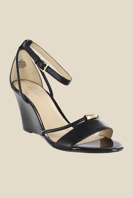 Nine West Black Ankle Strap Wedges Nine West Black Ankle Strap Wedges