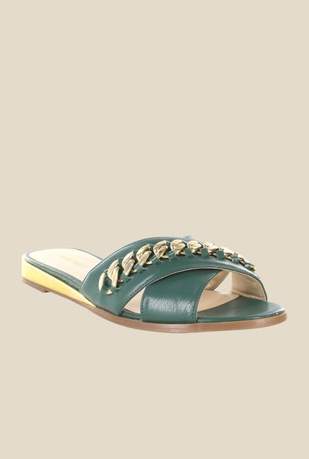 Nine West Green & Golden Casual Sandals Nine West Green & Golden Casual Sandals