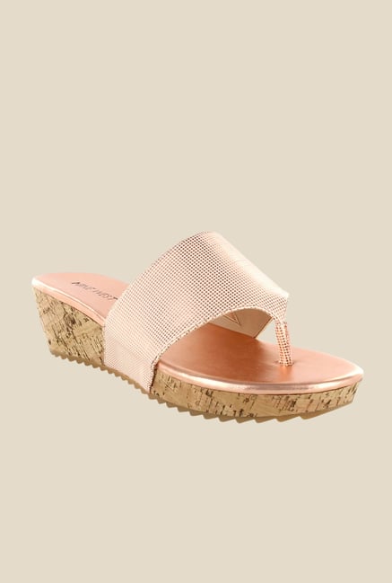 Nine West Pink Wedge Heeled Thong Sandals Nine West Pink Wedge Heeled Thong Sandals