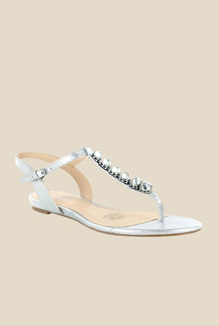 Nine West Silver Ankle Strap Sandals Nine West Silver Ankle Strap Sandals