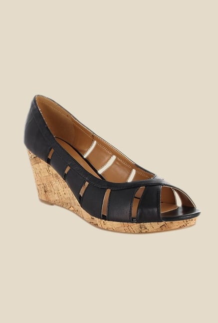 Nine West Black Peeptoe Wedges Nine West Black Peeptoe Wedges