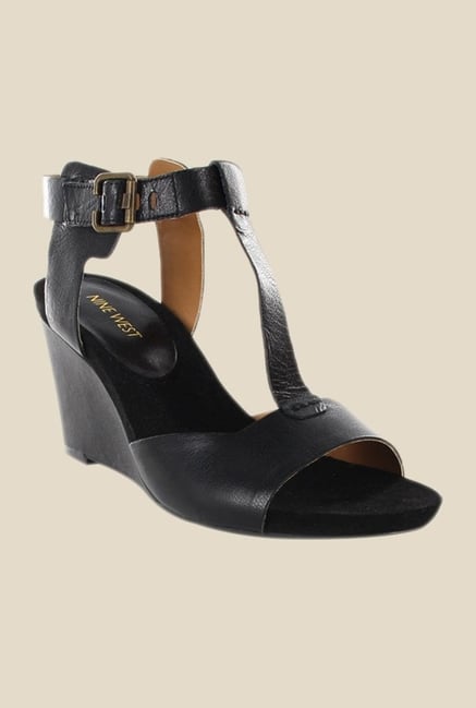 Nine West Black Ankle Strap Wedges Nine West Black Ankle Strap Wedges
