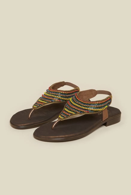 Metro Antique Gold Back Strap Sandals Metro Antique Gold Back Strap Sandals