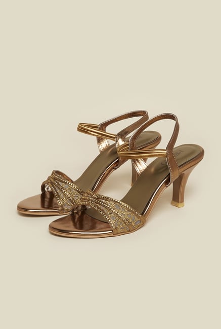 Metro Antique Gold Ankle Strap Stilettos Metro Antique Gold Ankle Strap Stilettos