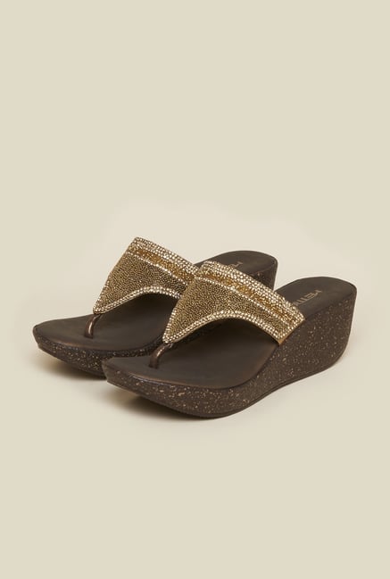 Metro Antique Gold T-Strap Sandals Metro Antique Gold T-Strap Sandals