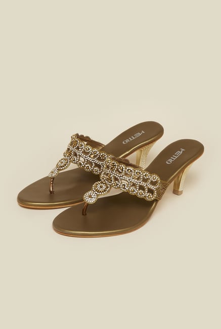 Metro Antique Gold Crystal Sandals Metro Antique Gold Crystal Sandals