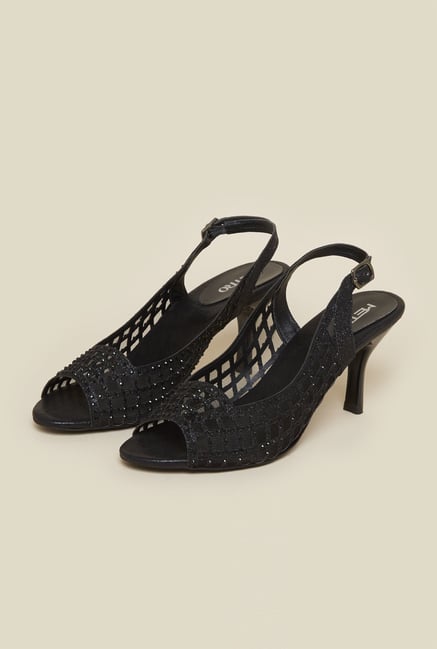 Metro Black Back Strap Stilettos Metro Black Back Strap Stilettos