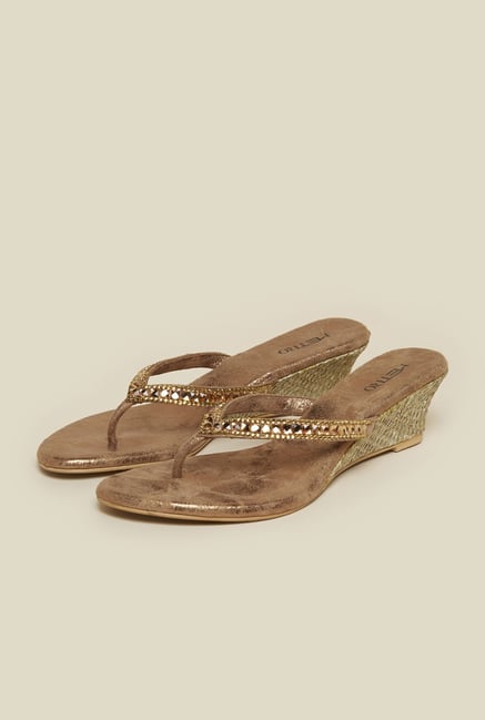 Metro Antique Gold Thong Sandals Metro Antique Gold Thong Sandals
