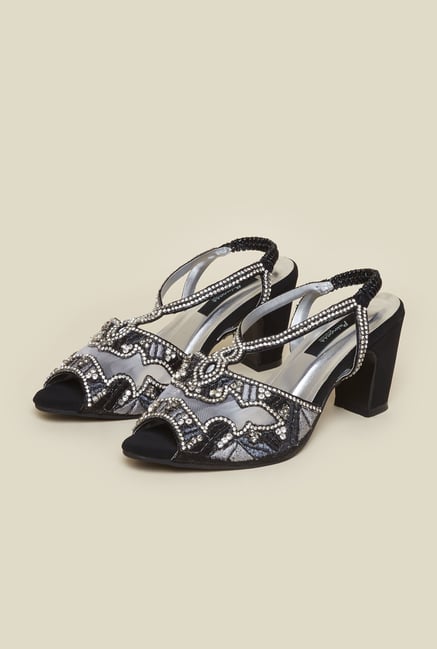 Princess by Metro Black Block Beaded Sandal Princess by Metro Black Block Beaded Sandal