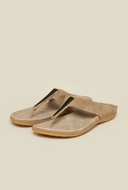 Metro Beige T-Strap Flat Sandals Metro Beige T-Strap Flat Sandals