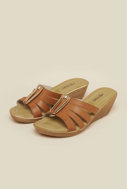 Metro Tan Mule Wedge Sandals Metro Tan Mule Wedge Sandals