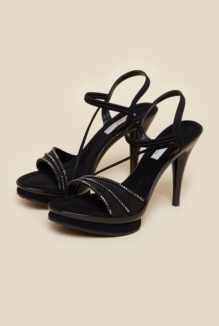 Haute Diva by Mochi Black Ankle Strap Stilettos Haute Diva by Mochi Black Ankle Strap Stilettos
