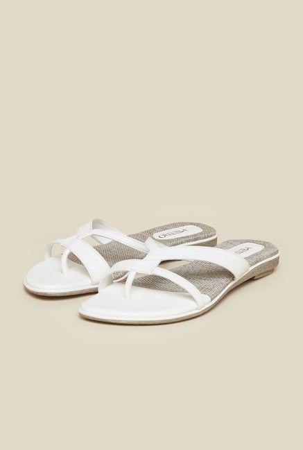 Metro White Flat Sandals Metro White Flat Sandals