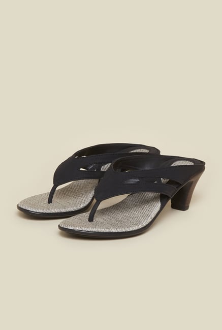 Metro Black Cut-out Block Sandals Metro Black Cut-out Block Sandals