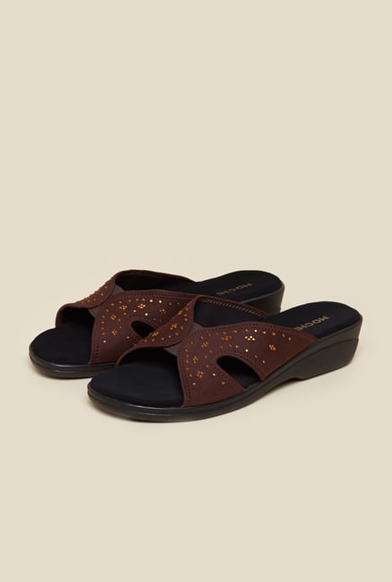 Mochi Brown Flat Mule Sandals Mochi Brown Flat Mule Sandals