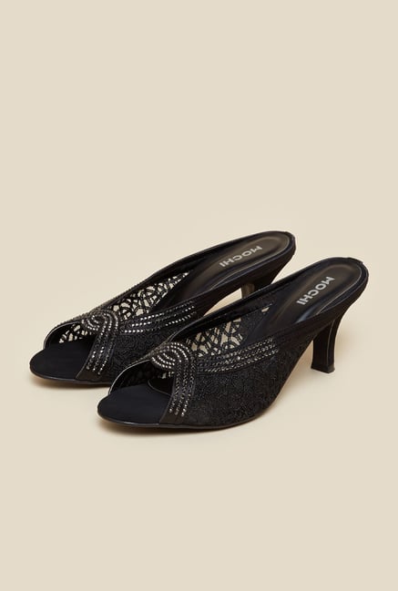 Mochi Black Slide Stiletto Sandal Mochi Black Slide Stiletto Sandal