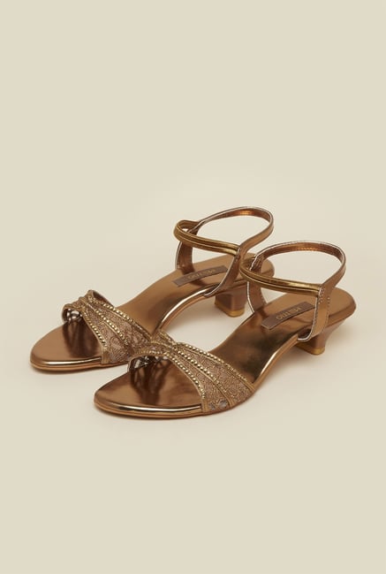 Metro Antique Gold Kitten Sandals Metro Antique Gold Kitten Sandals