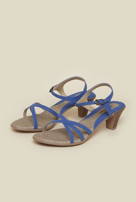 Metro Blue Back Strap Block Sandals Metro Blue Back Strap Block Sandals