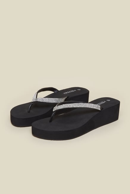Metro Black Platform Thongs Metro Black Platform Thongs