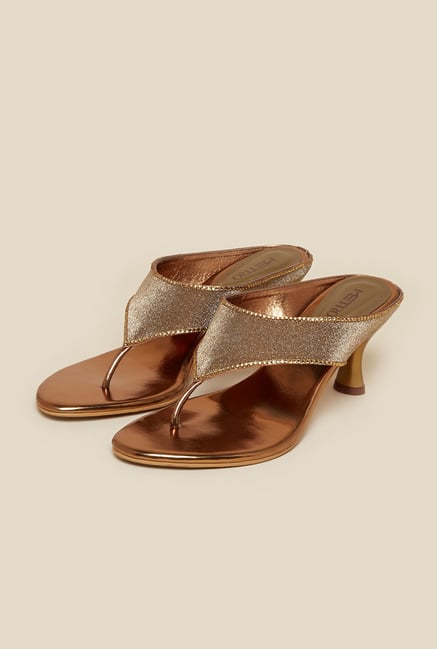 Metro Antique Gold Kitten Sandals Metro Antique Gold Kitten Sandals